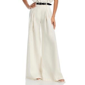 Andres Otalora Sumapaz Linen Wide Leg Pants Cream Size 8